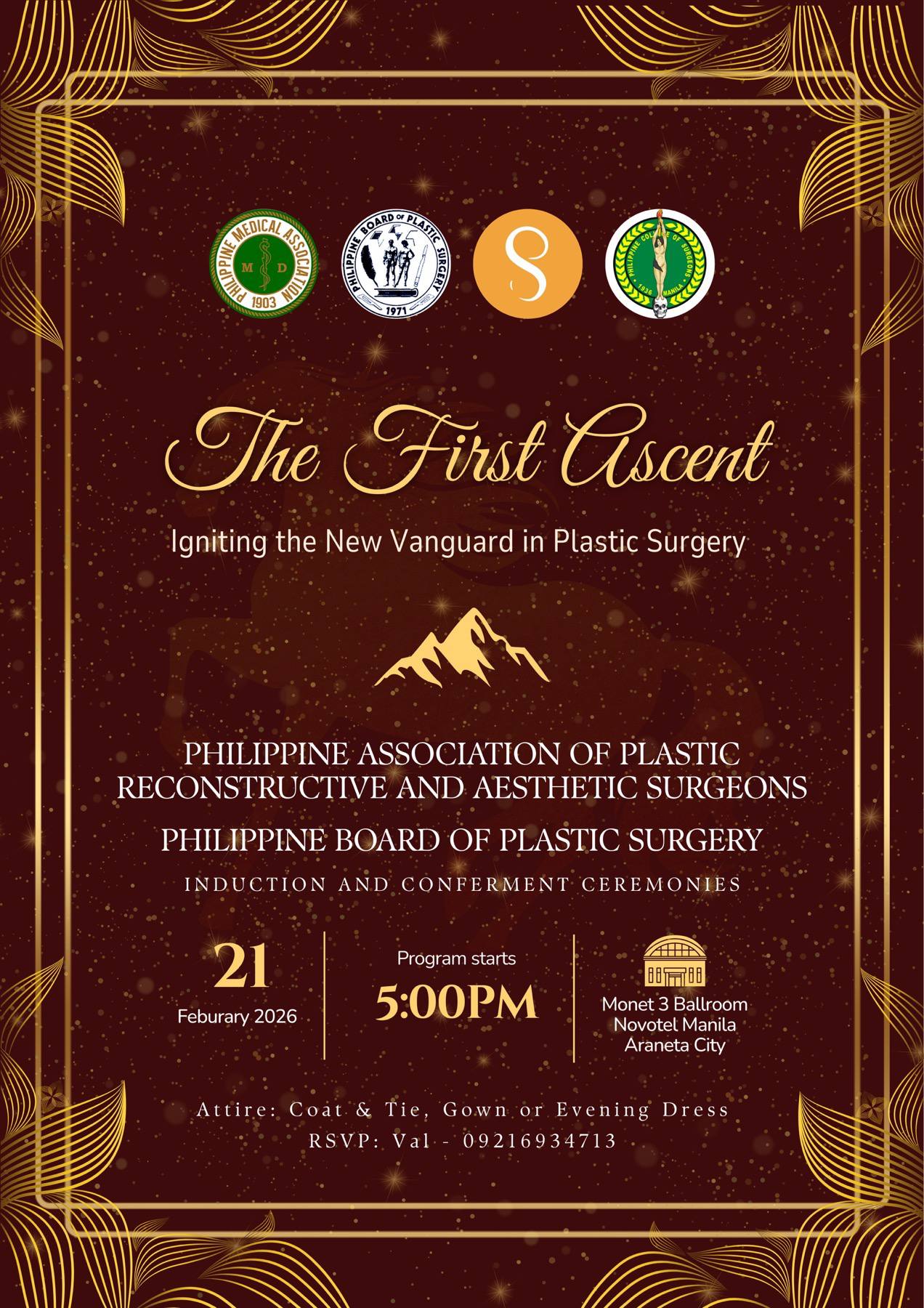 The First Ascent: Philippine Board of Plastic Surgery Induction and Conferment Ceremonies banner